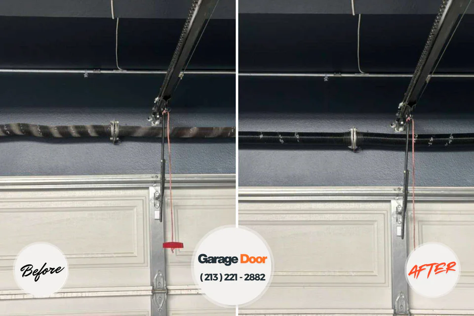 Before and after: garage door repair Grabill, IN